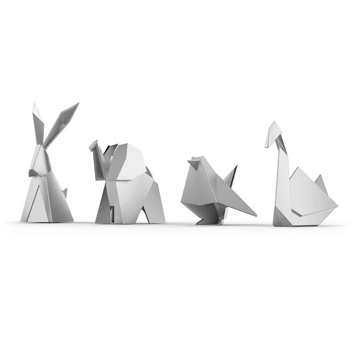 Держатель для колец origami птица серого цвета - лучшие Декоративные предметы в INMYROOM