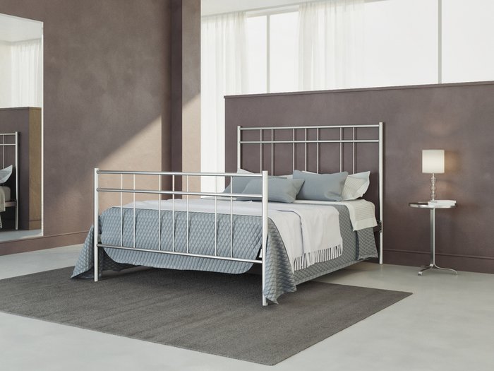 Кровать Модена 160х200 серебряного цвета - купить Кровати для спальни по цене 49308.0