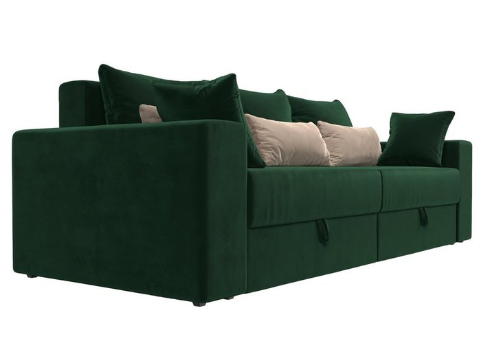 Прямой диван-кровать Мэдисон зелено-бежевого цвета - лучшие Прямые диваны в INMYROOM