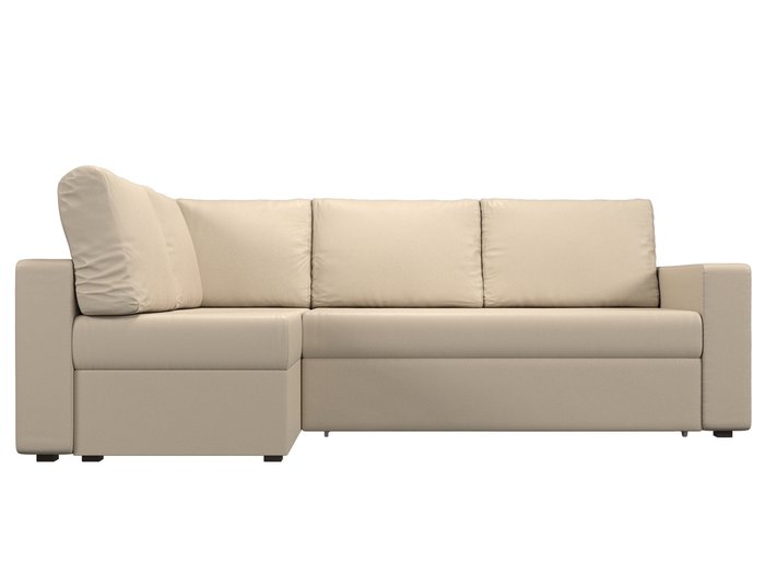 Угловой диван-кровать Оливер бежевого цвета (экокожа) левый угол - купить Угловые диваны по цене 48999.0