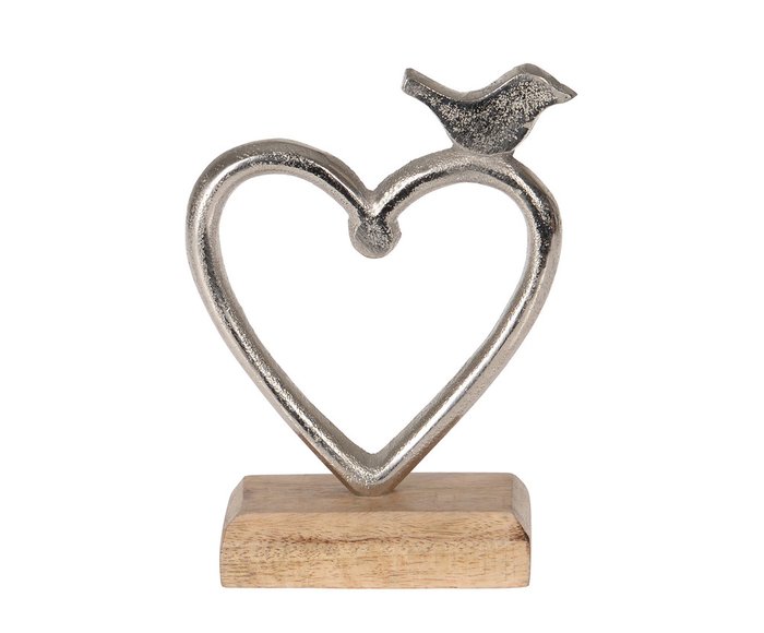 Статуэтка Сердце из металла и дерева 