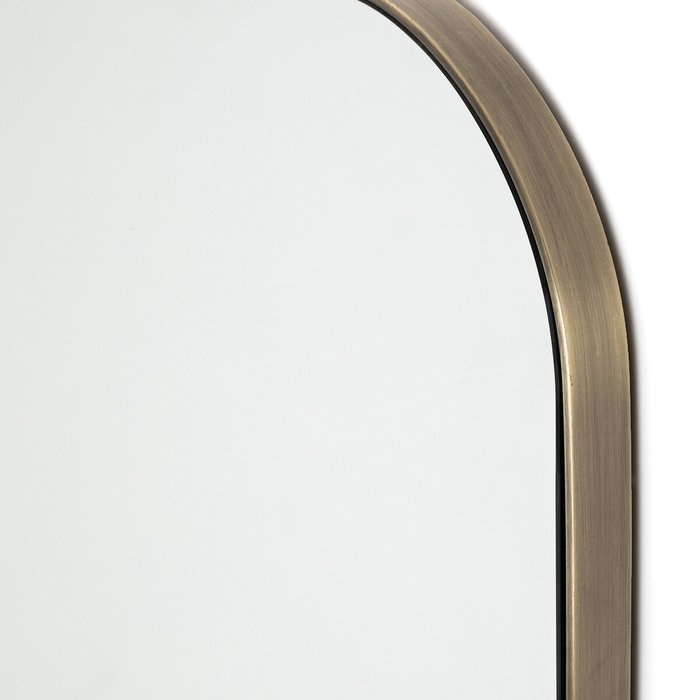 Зеркало настенное с отделкой металлом под состаренную латунь Caligone золотистого цвета - лучшие Настенные зеркала в INMYROOM