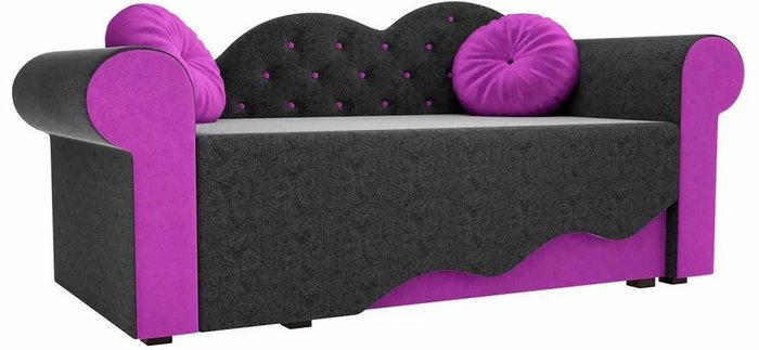 Диван-кровать Тедди фиолетово-черного цвета 