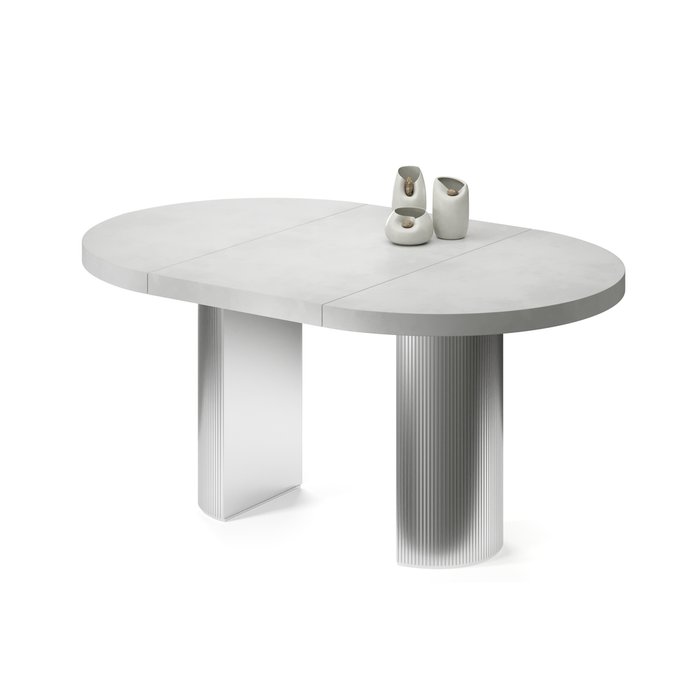 Обеденный стол раздвижной Бунда на серебряном основании - лучшие Обеденные столы в INMYROOM