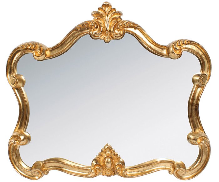 Настенное зеркало в золотой раме 