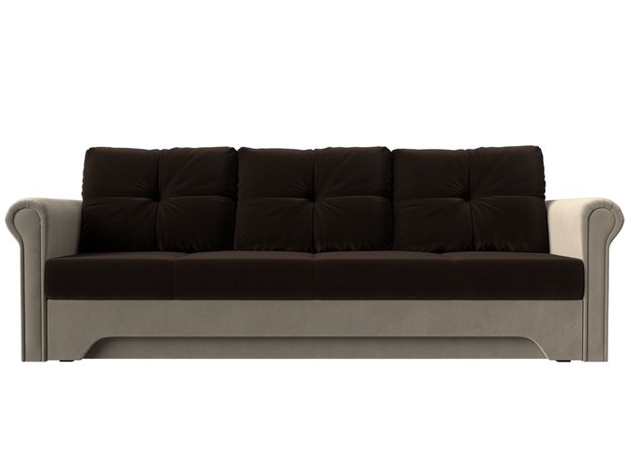 Прямой диван-кровать Европа коричнево-бежевого цвета - купить Прямые диваны по цене 36999.0