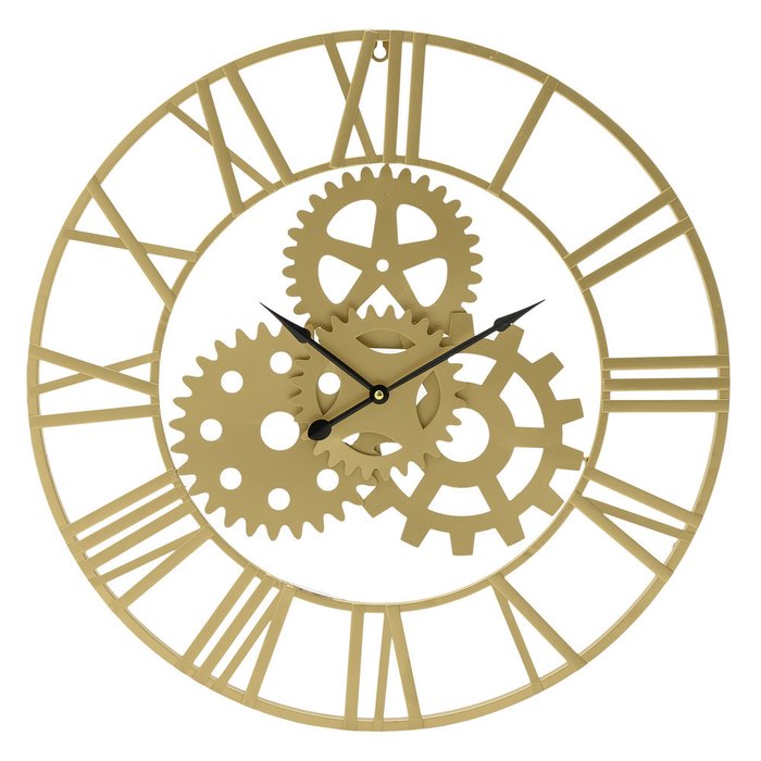Часы настенные с кварцевым механизмом золотистого цвета