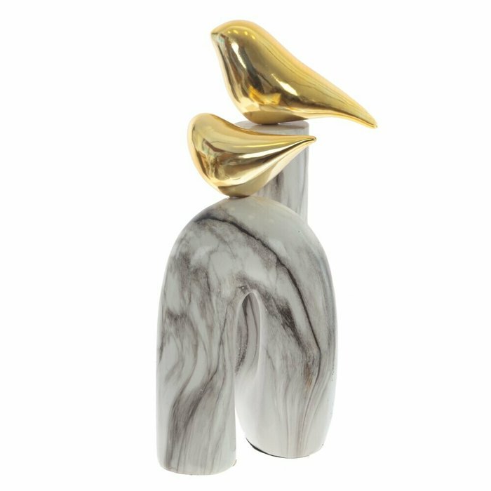 Фигура декоративная Птицы серо-золотого цвета - лучшие Фигуры и статуэтки в INMYROOM