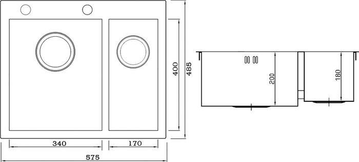 Мойка кухонная прямоугольная Seaman Eco Marino 57х48 см брашированная - купить Кухонные мойки по цене 36485.0