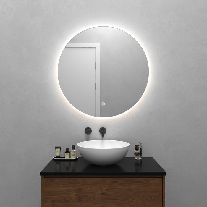 Настенное зеркало Rauntel NF LED M с нейтральной подсветкой и сенсорной кнопкой - купить Настенные зеркала по цене 13900.0