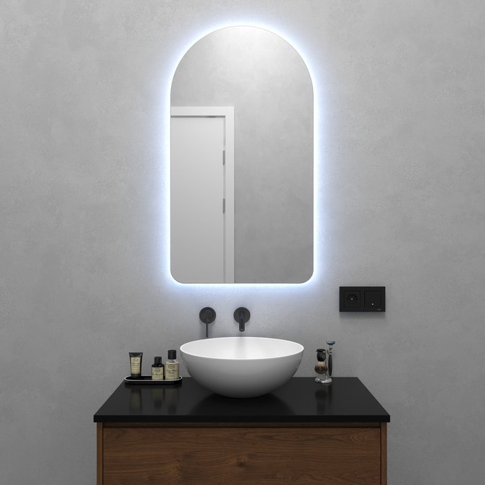 Настенное зеркало Arkelo NF LED S с холодной подсветкой - купить Настенные зеркала по цене 11900.0