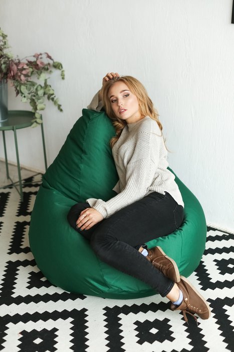 Кресло-мешок Груша XL Фьюжн зеленого цвета - лучшие Бескаркасная мебель в INMYROOM