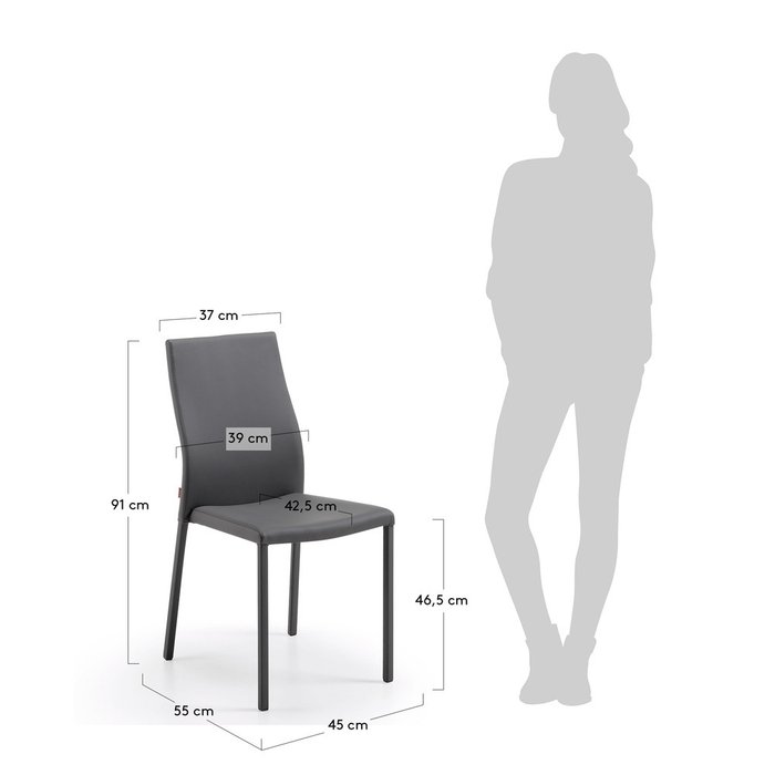 Стул Aura серый - лучшие Обеденные стулья в INMYROOM