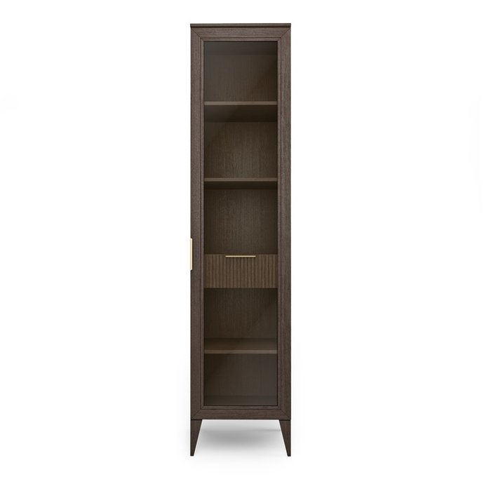 Книжный шкаф Линии темно-коричневого цвета правый