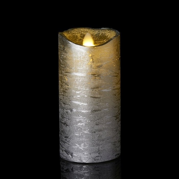 Светодиодная свеча Tenna серебряного цвета с имитацией живого огня - лучшие Свечи в INMYROOM