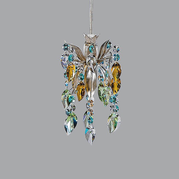 Подвесной светильник Lucienne Monique в виде цветка украшенного разноцветными хрустальными подвесками и кристаллами - купить Подвесные светильники по цене 33100.0
