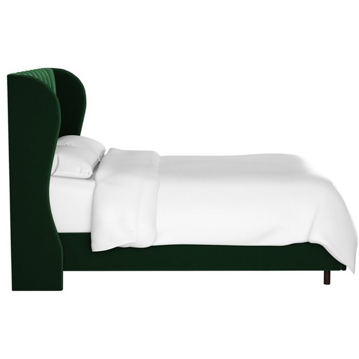 Кровать Reed Wingback Emerald Velvet зеленого цвета 160х200 - купить Кровати для спальни по цене 104000.0