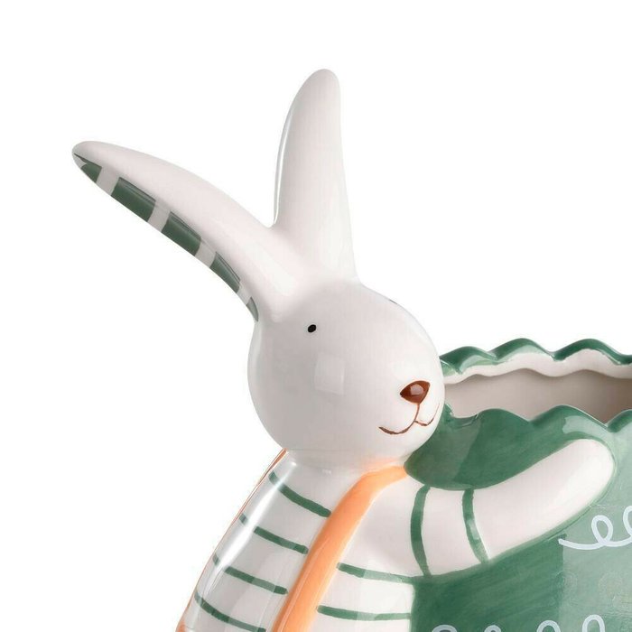 Фигурка заяц Sendayan бело-зеленого цвета - лучшие Фигуры и статуэтки в INMYROOM