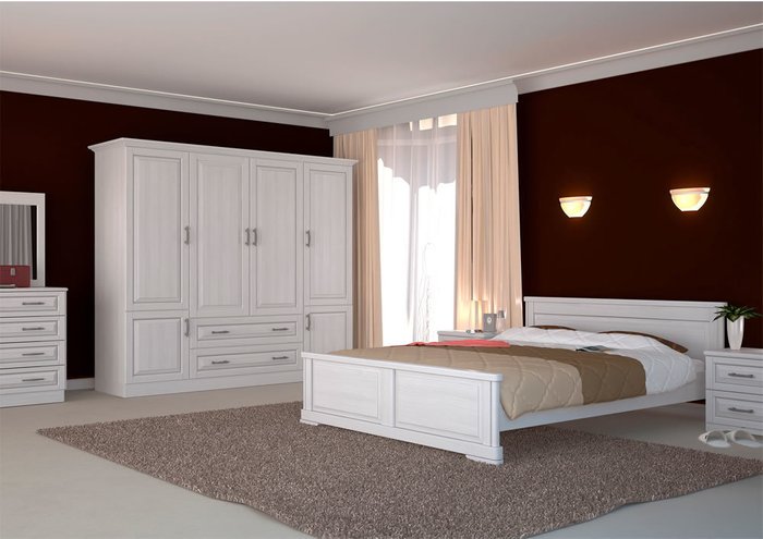 Кровать Эдем Лайт бук-орех патина 200х200 - купить Кровати для спальни по цене 51574.0