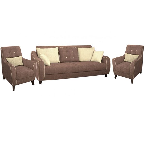 Френсис диван-книжка и два кресла в обивке из велюра коричневого цвета