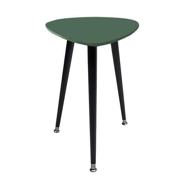 Приставной столик Капля зеленого цвета на черных ножках