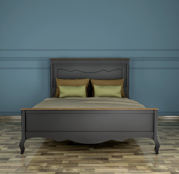 Стильная двуспальная кровать Leontina Black 160х200  - купить Кровати для спальни по цене 145450.0