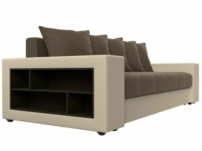 Прямой диван-кровать  Дубай  коричнево-бежевого цвета (ткань/экокожа)  - лучшие Прямые диваны в INMYROOM