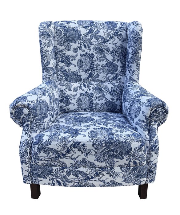 Кресло Голландия бело-синего цвета - купить Интерьерные кресла по цене 38400.0