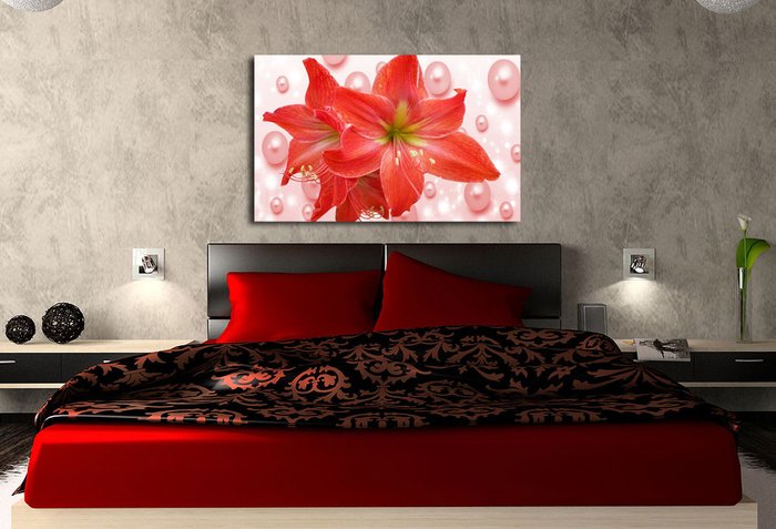 Декоративная картина "Красные лилии" - купить Принты по цене 3190.0