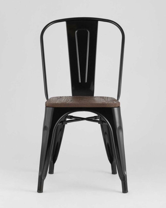 Стул Tolix Wood с деревянным сидением  - лучшие Обеденные стулья в INMYROOM