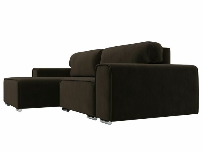 Угловой диван-кровать Лига 029 темно-коричневого цвета левый угол - лучшие Угловые диваны в INMYROOM