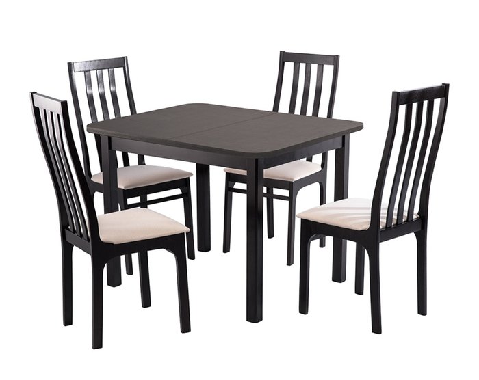 Раскладной обеденный стол Франц темно-коричневого цвета - лучшие Обеденные столы в INMYROOM