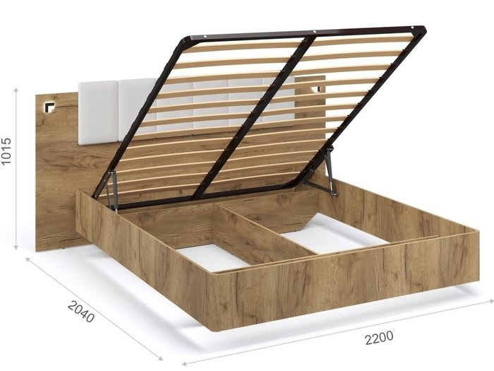 Кровать с подъемным механизмом Мишель 160x200 коричневого цвета - купить Кровати для спальни по цене 27548.0