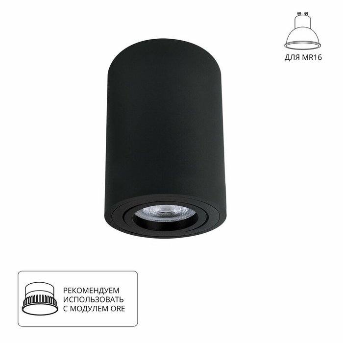 Точечный накладной светильник Arte Lamp SENTRY A1566PL-1BK Точечный накладной светильник Arte Lamp SENTRY A1566PL-1BK