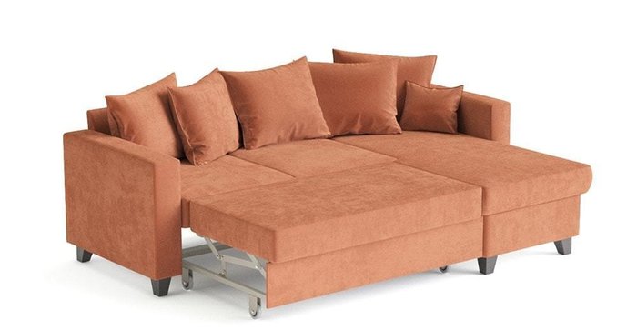 Угловой диван-кровать Эмилио оранжевого цвета - лучшие Угловые диваны в INMYROOM