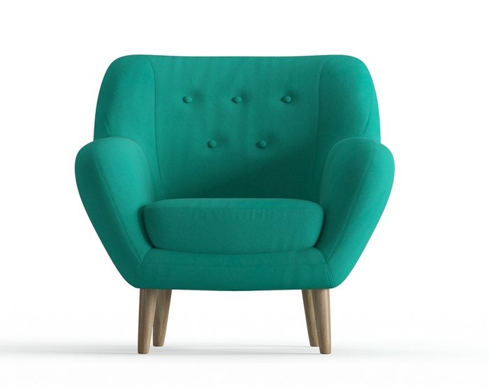 Кресло Cloudy в обивке из велюра бирюзового цвета - купить Интерьерные кресла по цене 15250.0