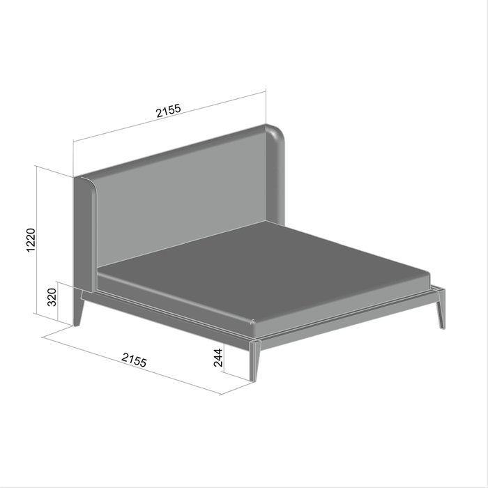 Кровать Fly soft new 200х200 светло-серого цвета без подъемного механизма - лучшие Кровати для спальни в INMYROOM