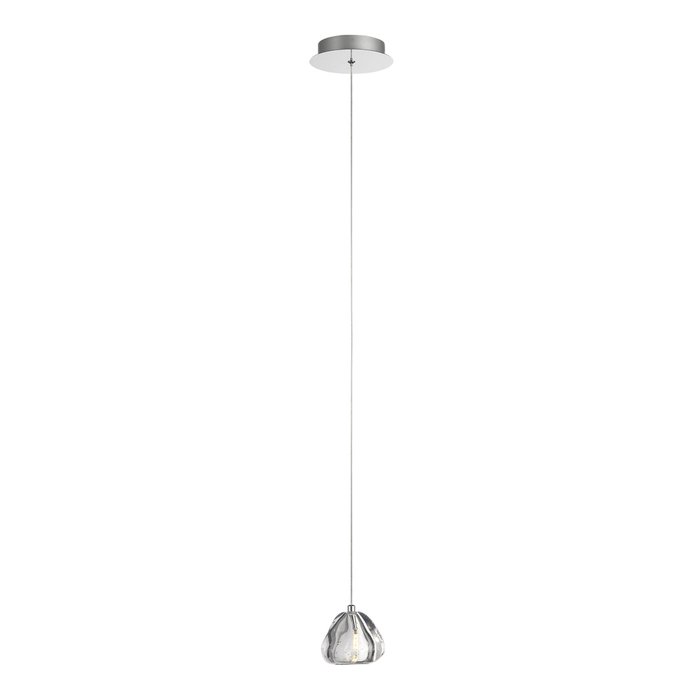 Светильник подвесной ST-Luce Хром/Прозрачный с пузырьками воздуха LED 1*3W 3000K WATERFALL - купить Подвесные светильники по цене 6900.0