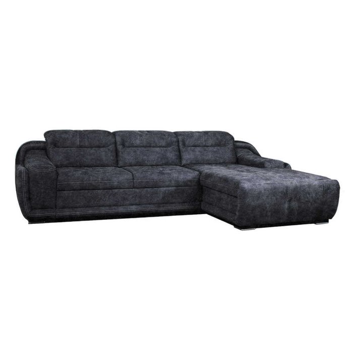 Угловой диван-кровать Пекин темно-серого цвета - лучшие Угловые диваны в INMYROOM