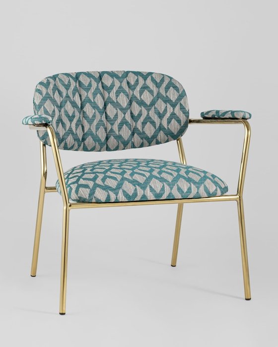 Кресло Кэрол с орнаментом бежево-голубого цвета - купить Интерьерные кресла по цене 13504.0