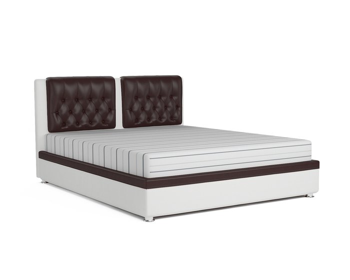 Кровать Космо 160х192 коричнево-белого цвета с подъемным механизмом - купить Кровати для спальни по цене 32690.0