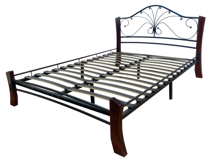 Кровать Фортуна 160х200 черно-коричневого цвета