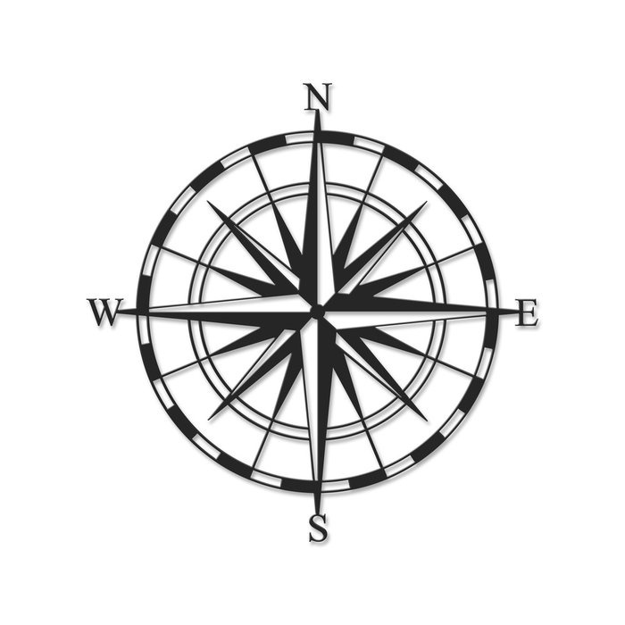 Панно Compass из металла черного цвета