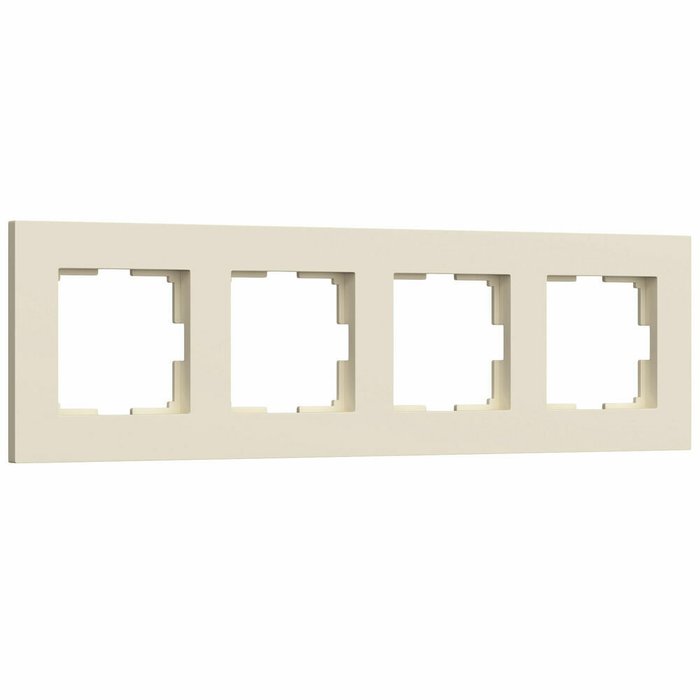 Рамка из пластика на 4 поста Slab айвори матовый W0042962 Рамка из пластика на 4 поста Slab айвори матовый W0042962