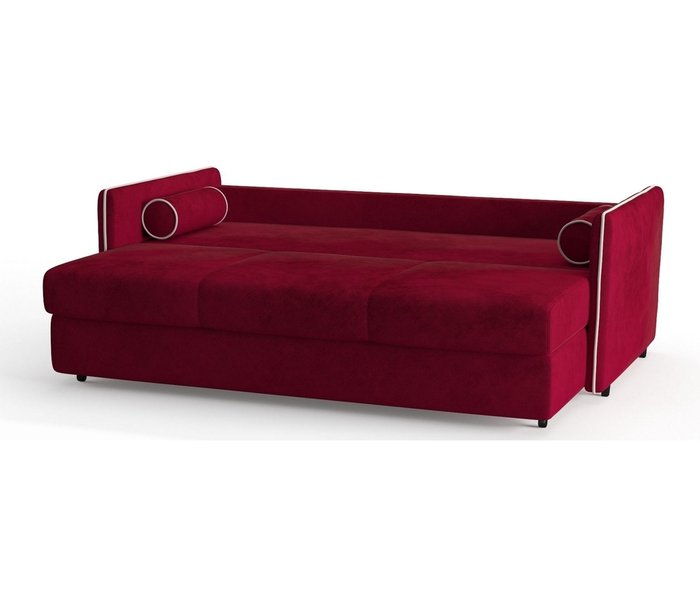 Диван-кровать Адмирал в обивке из велюра бордового цвета  - лучшие Прямые диваны в INMYROOM