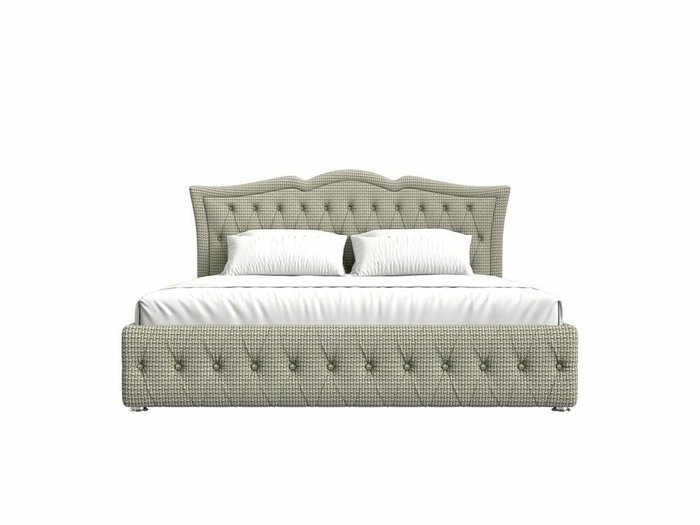 Кровать Герда 200х200 бежево-серого цвета с подъемным механизмом - купить Кровати для спальни по цене 96999.0