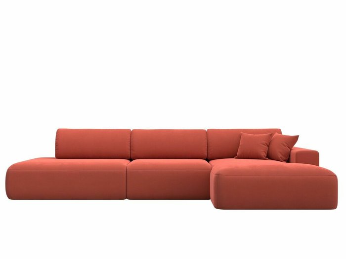 Угловой диван-кровать Лига 036 Модерн Лонг кораллового цвета правый угол - купить Угловые диваны по цене 112999.0