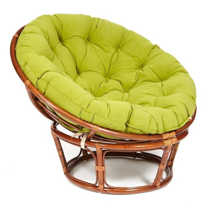 Кресло Papasan Pecan с подушкой оливкового цвета Кресло Papasan Pecan с подушкой оливкового цвета