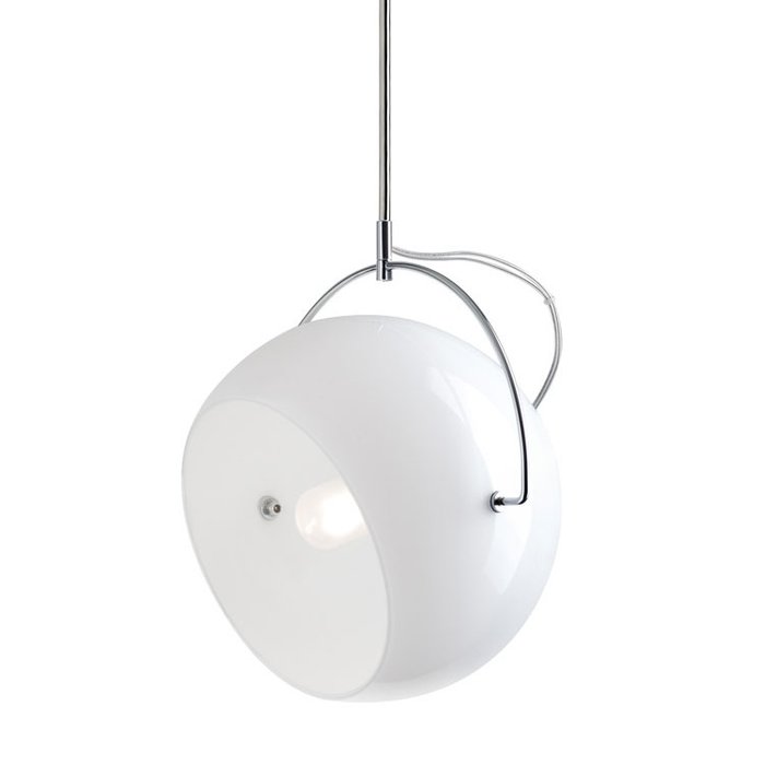 Подвесной светильник Fabbian Beluga из выдувного стекла ярко-белого цвета - купить Подвесные светильники по цене 39610.0