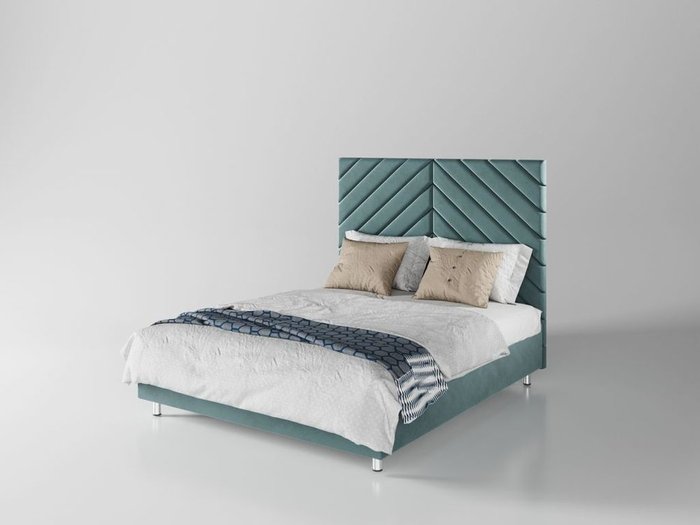 Кровать Мичиган 160х200 тёмно-бирюзового цвета с подъемным механизмом